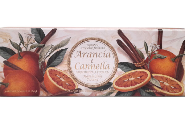 sapone artigianali, confezione da 3 per 100gr profumazione Arancia e Cannella