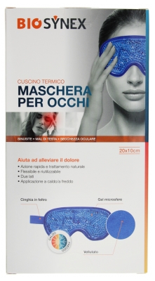 Cuscino termico con micro perle di gel Maschera per occhi. Misura 20x10 cm